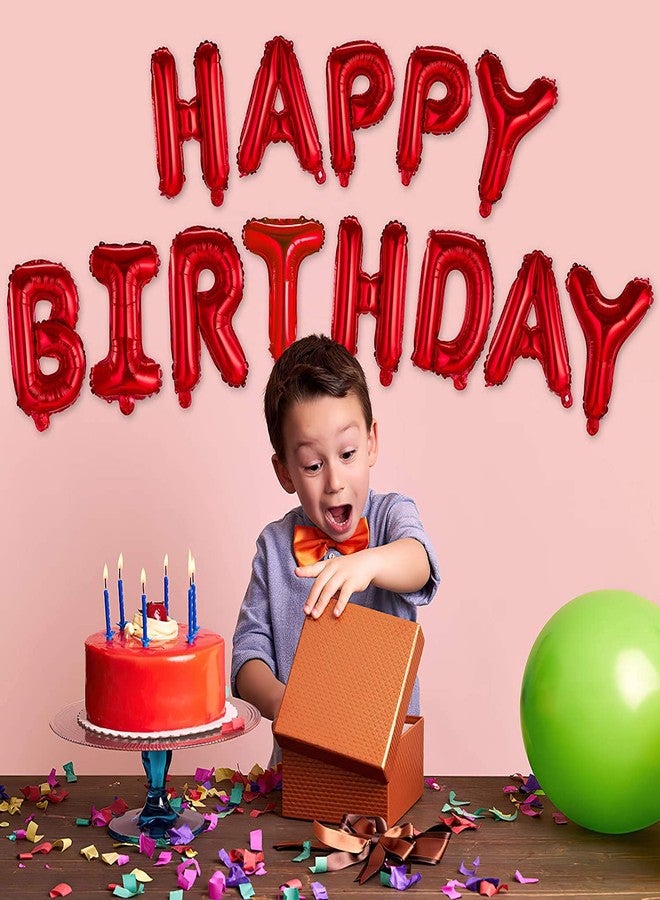 H B MSALA (DEVICE) HBM Happy Birthday Banner Foil Letters | Inflatable Party Decor and Event Decorations for Kids and Adults | Reusable, Ecofriendly Fun (Red) - Image 5